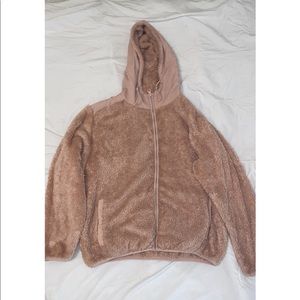 ZYIA Blush Sherpa Block Zipper Jacket